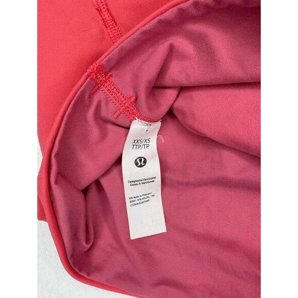 Lululemon Hot Red Pink Size XS Sports Bra With Pads In Exc. Condition W/Rip Tag - Picture 4 of 4